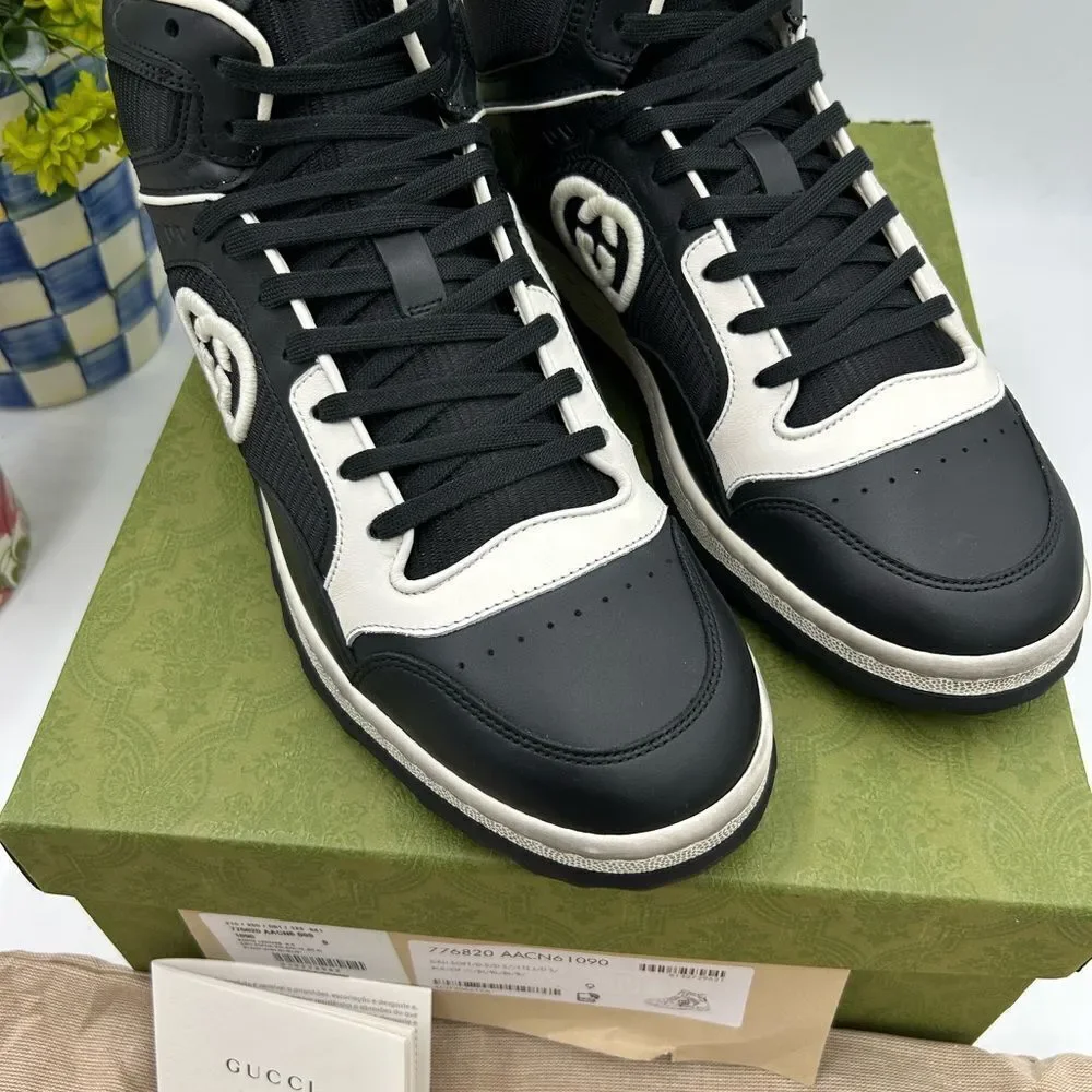 Men's Gucci, Mac 80 , high top leather sneakers size 9 made in Italy